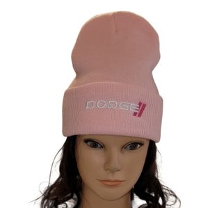 Dodge Car Logo Pink Acrylic Beanie New With Tag